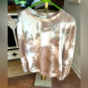 Nwot tie dye perfect peach size xl extra soft sweatshirt with pockets boutique